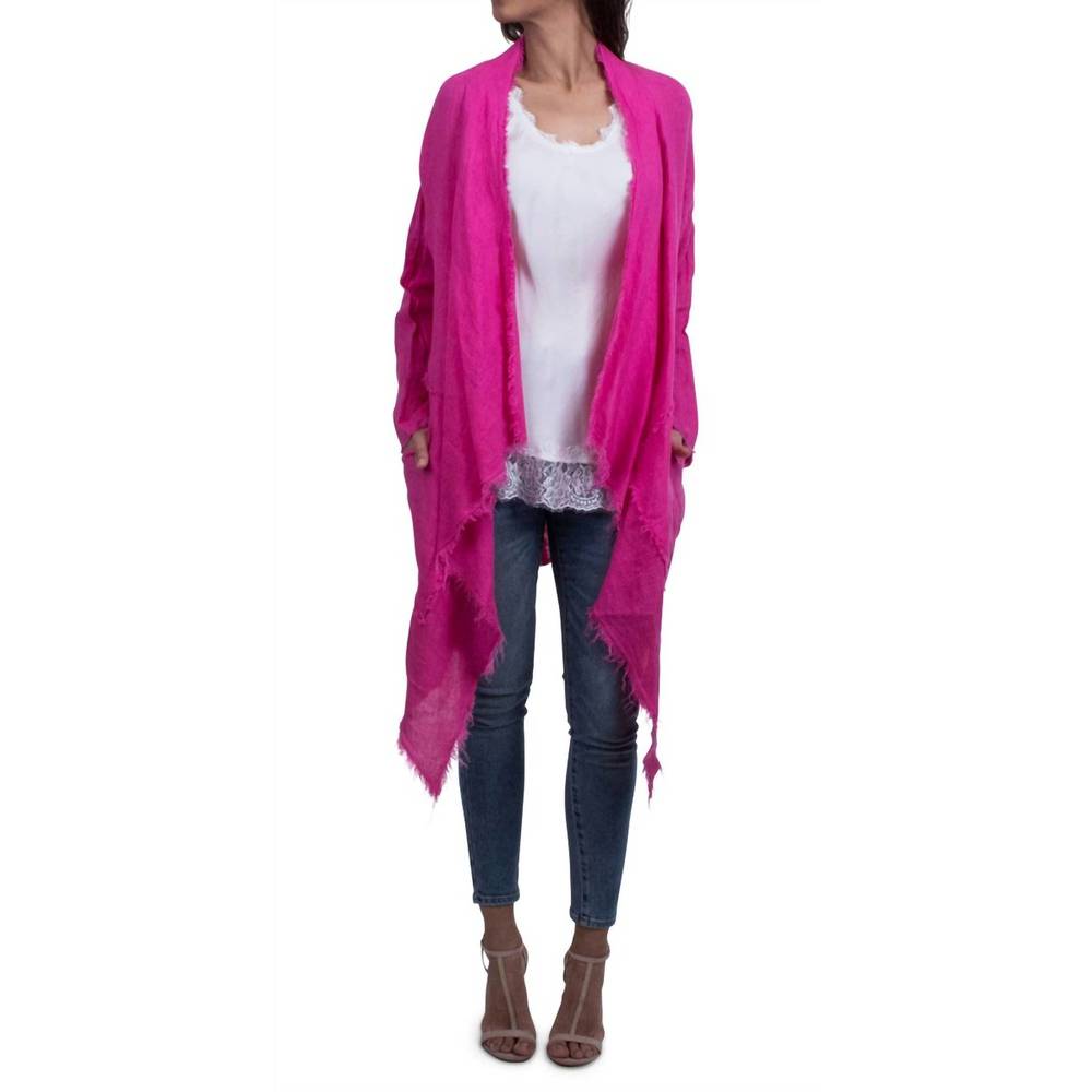 NEW GIGI MODA aisha linen cardigan in hot pink